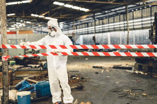 Professional Biohazard Cleanup technician working in Uniontown, AR